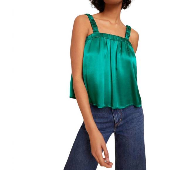 NEW NATION LTD rivka tank with elastic detail in emerald - Picture 3 of 4